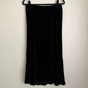 Harari Women's Velour Midi Skirt Black 2x